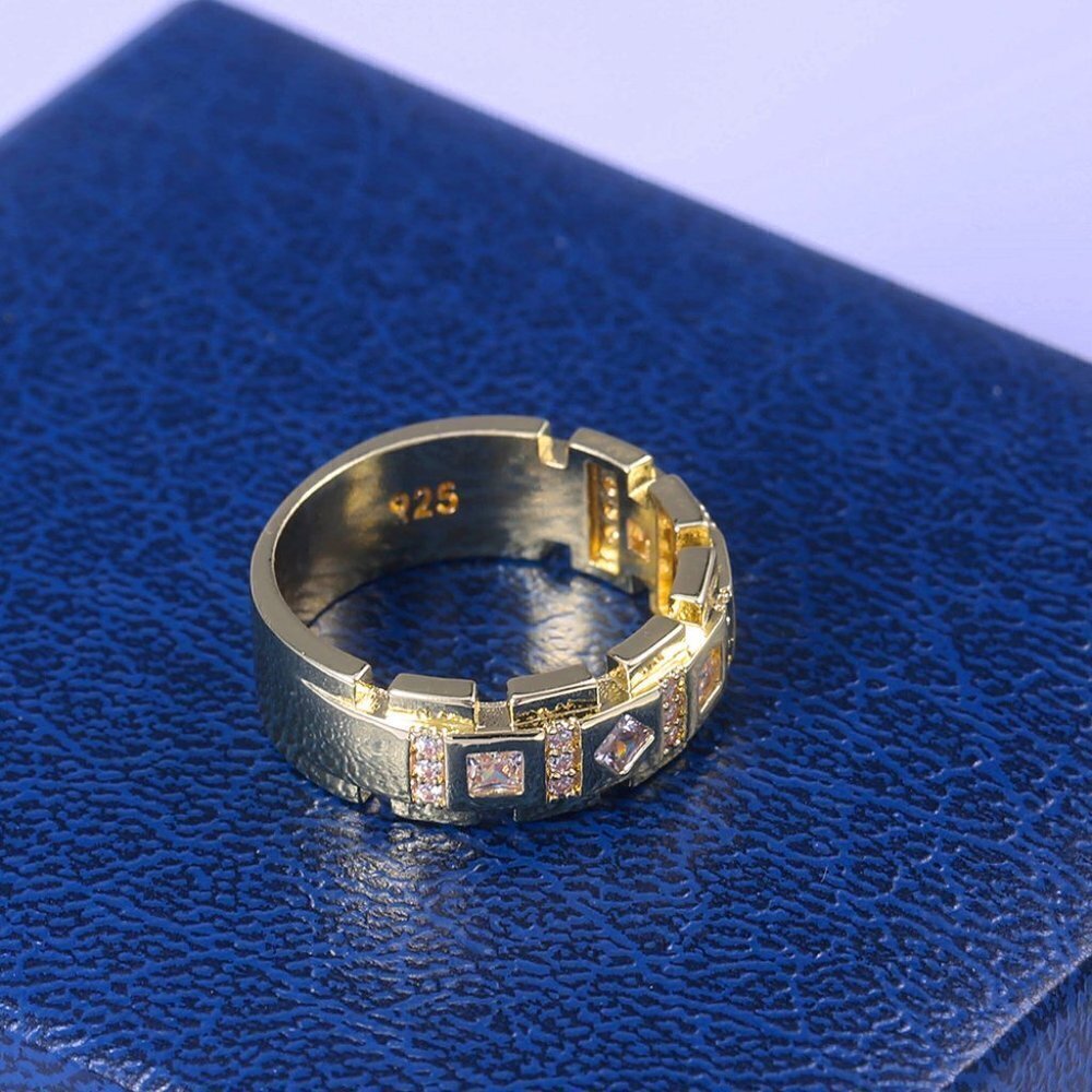 Latest Hot Tiny Zircon Stone Full Luxury Gold Ring for Women, INDN8243 - Picture 4 of 6